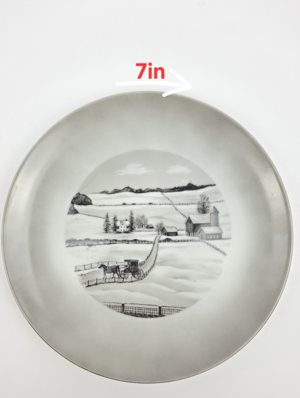 Vintage 7" Currier & Ives Winter Plate